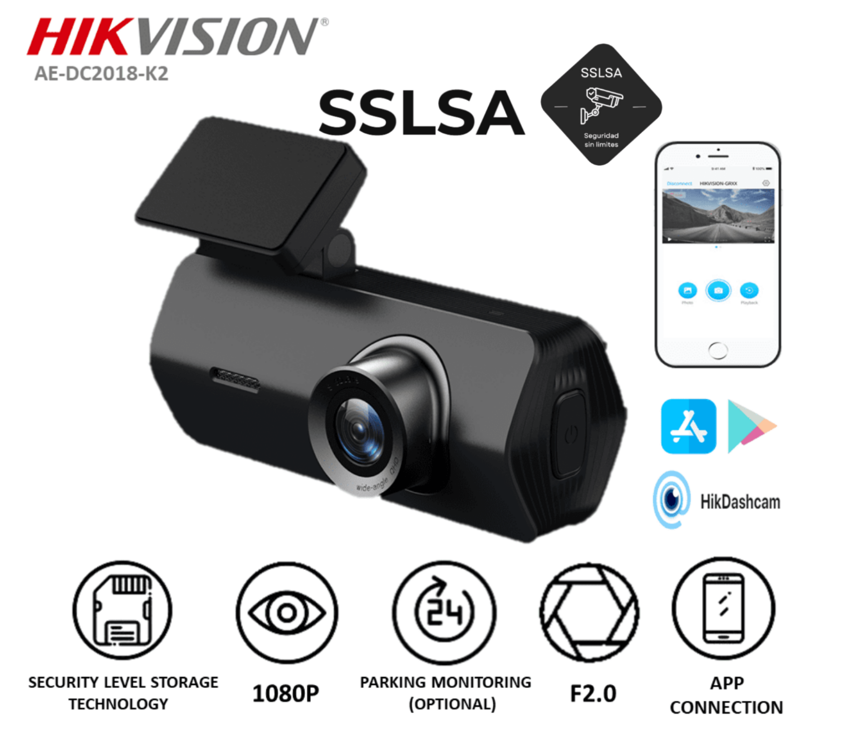 Comprar Cámara para Vehiculo (DashCam) HIKVISION 1080p en SSLSA Guatemala